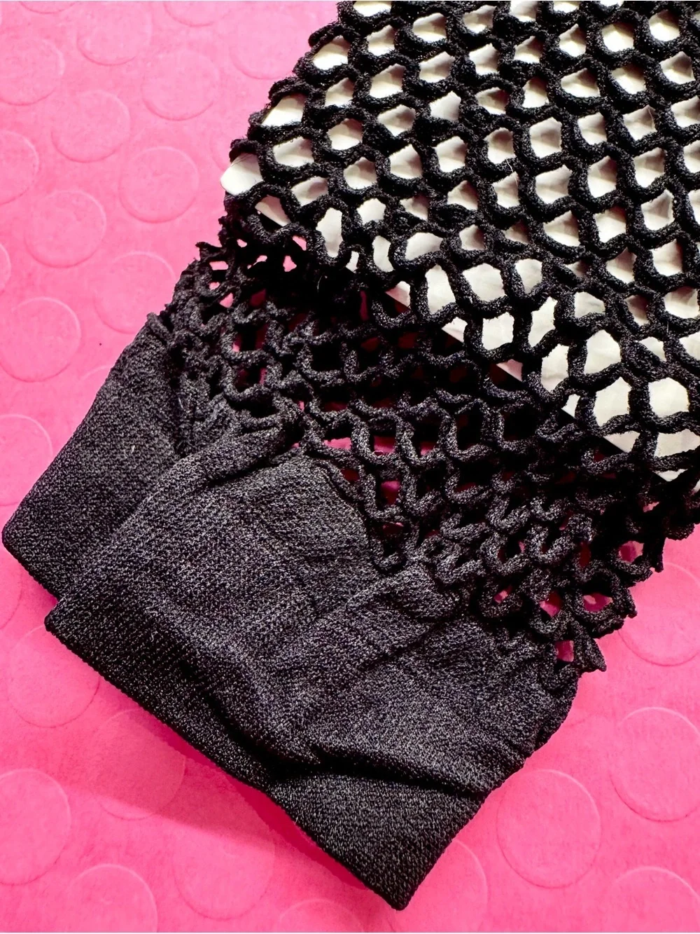 New Pair of Women’s Black Fishnet Fingerless Gloves Goth Punk 80s Style - 8.5”
